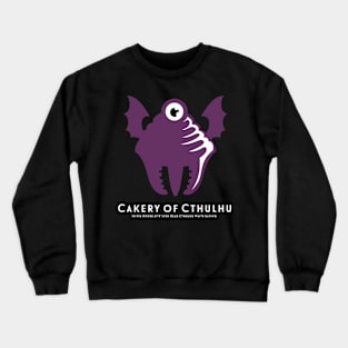 Cakery of Cthulhu - Purple on Black Crewneck Sweatshirt